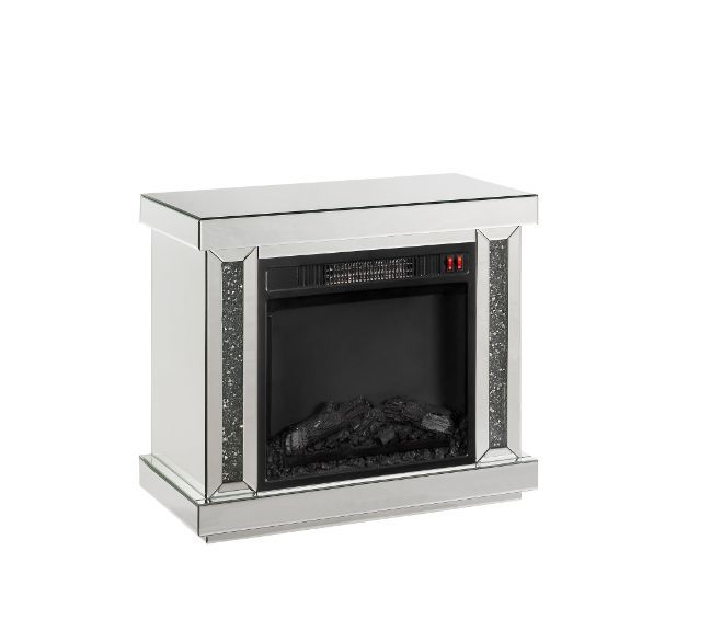 Noralie - Fireplace - Led, Mirrored & Faux Diamonds
