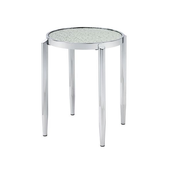 Abbe - End Table - Glass & Chrome Finish