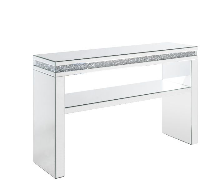 Noralie - Accent Table - Mirrored & Faux Diamonds - 32"