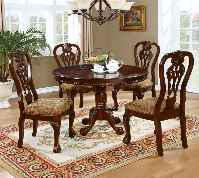 Elana - Round Dining Table - Brown Cherry
