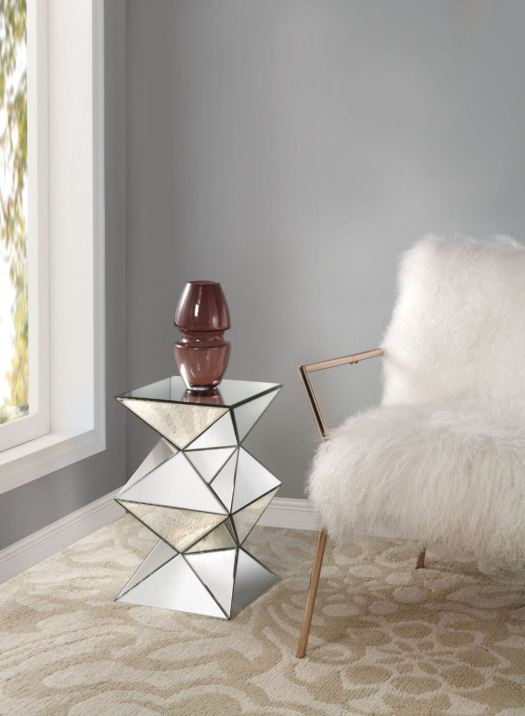 Dominic - Pedestal Stand - Mirrored