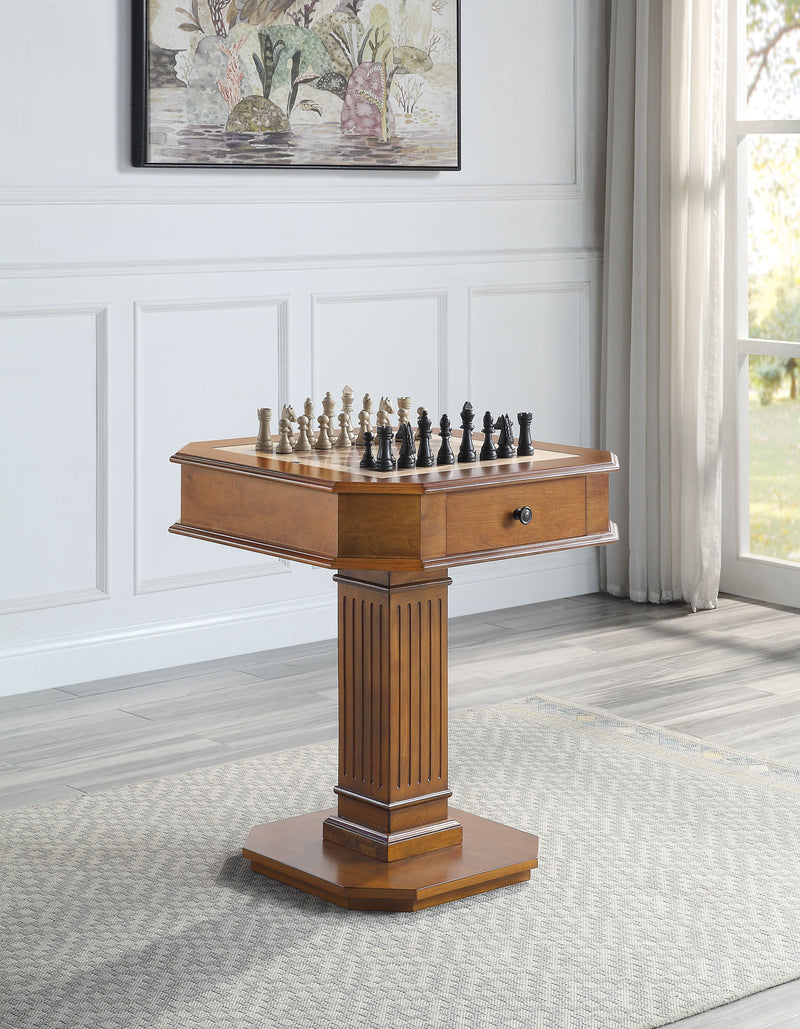 KD Chess Board Table with Stand Indoor Game Chess Board with Coins & Drawer  Full Size Board (Ht 29 Inches)