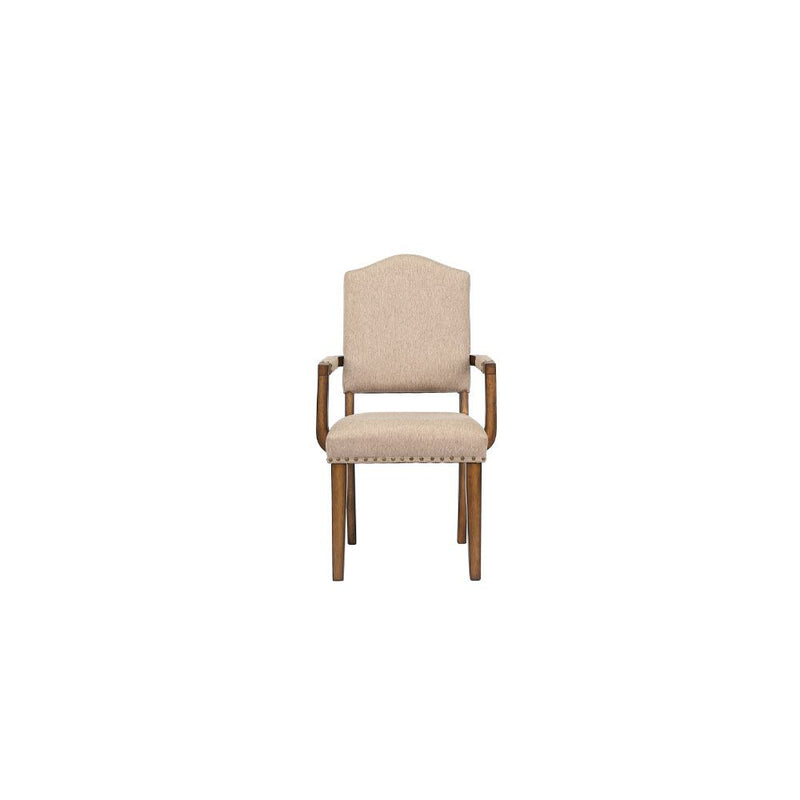 Maurice - Chair (Set of 2) - Khaki Linen & Antique Oak