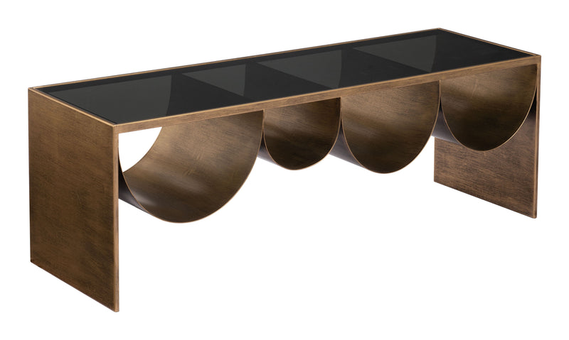 Reed - Coffee Table - Brass & Black