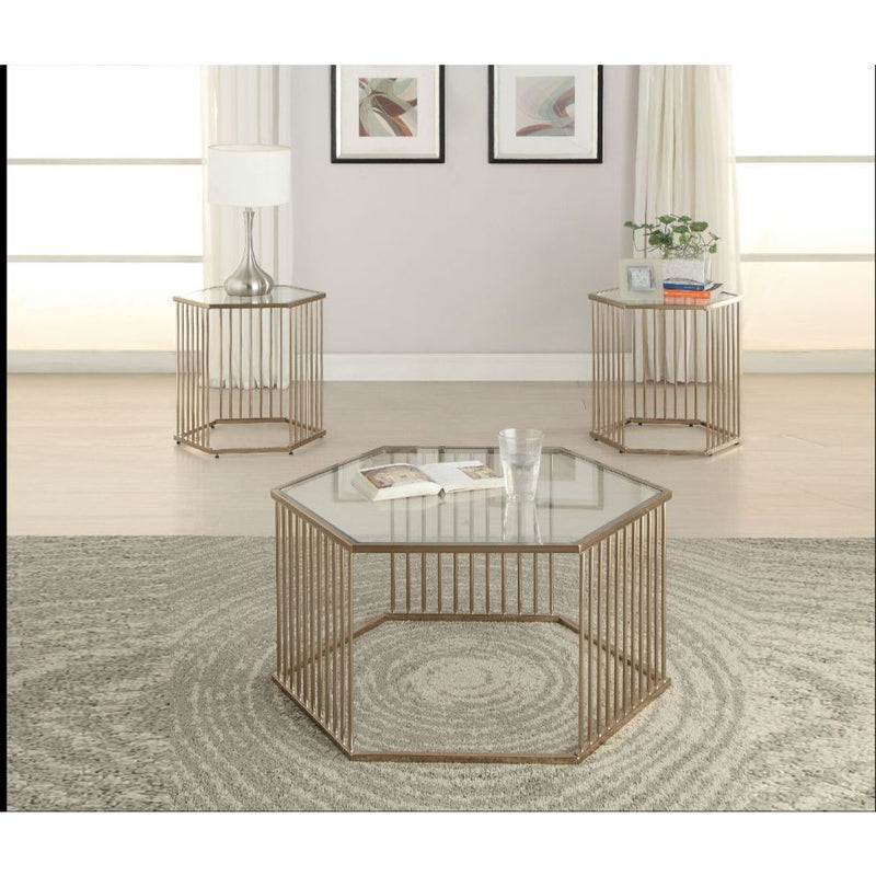 Oaklie - Coffee Table - Champagne & Clear Glass