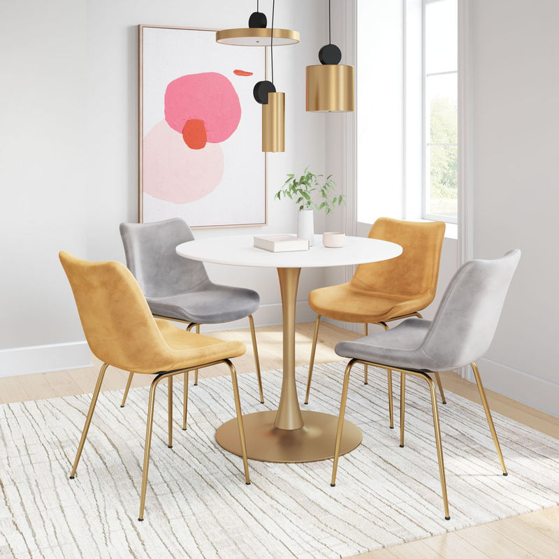 Opus - Dining Table - White & Gold