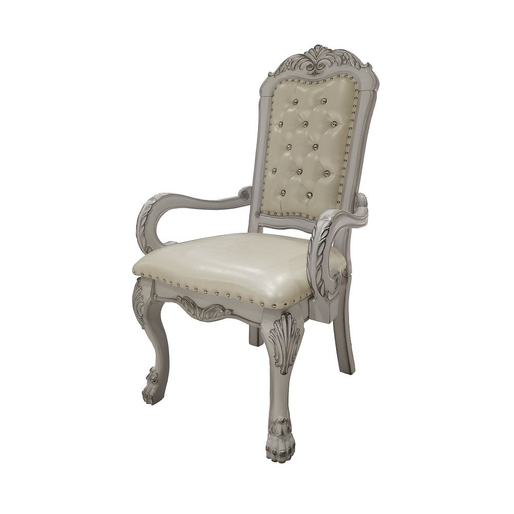 Dresden - Arm Chair (Set of 2) - PU & Bone White Finish