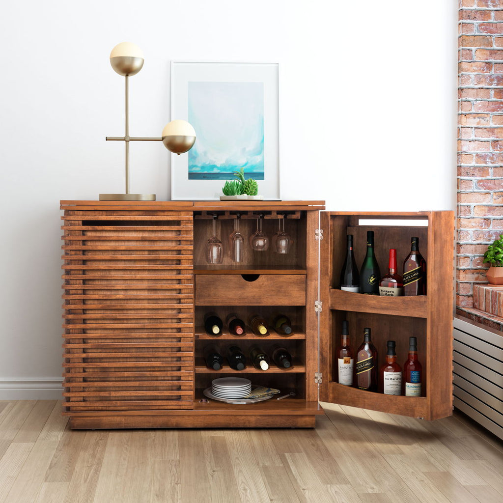 Linea - Bar Cabinet - Walnut