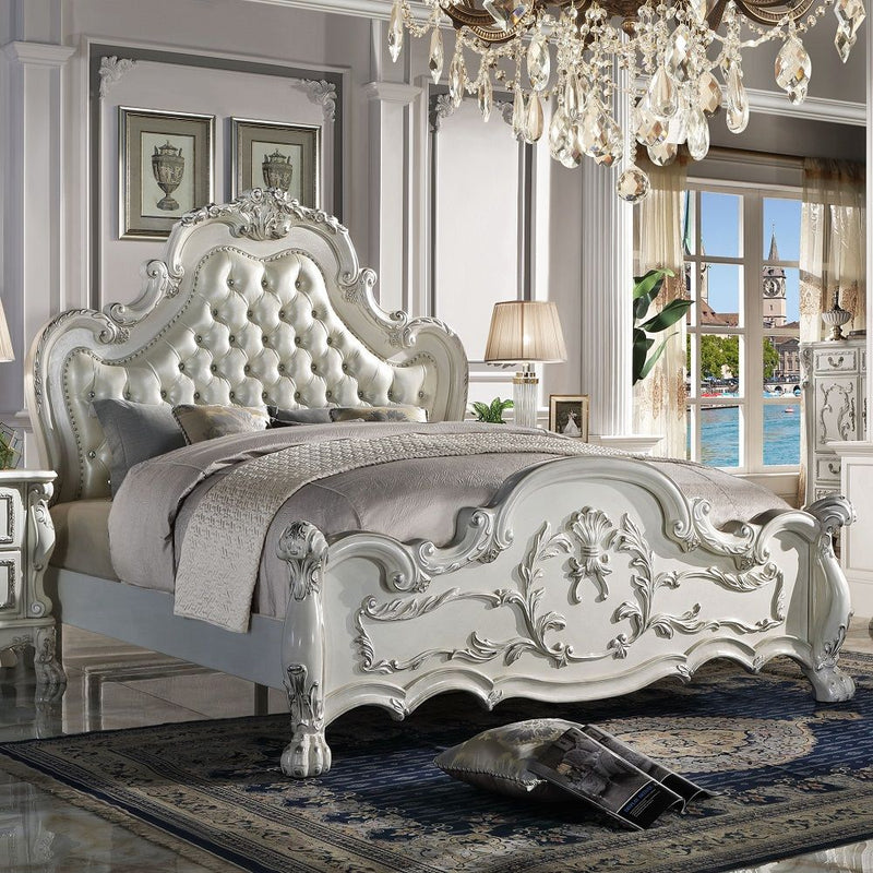 Dresden - Queen Upholstered Bed - Bone White Finish