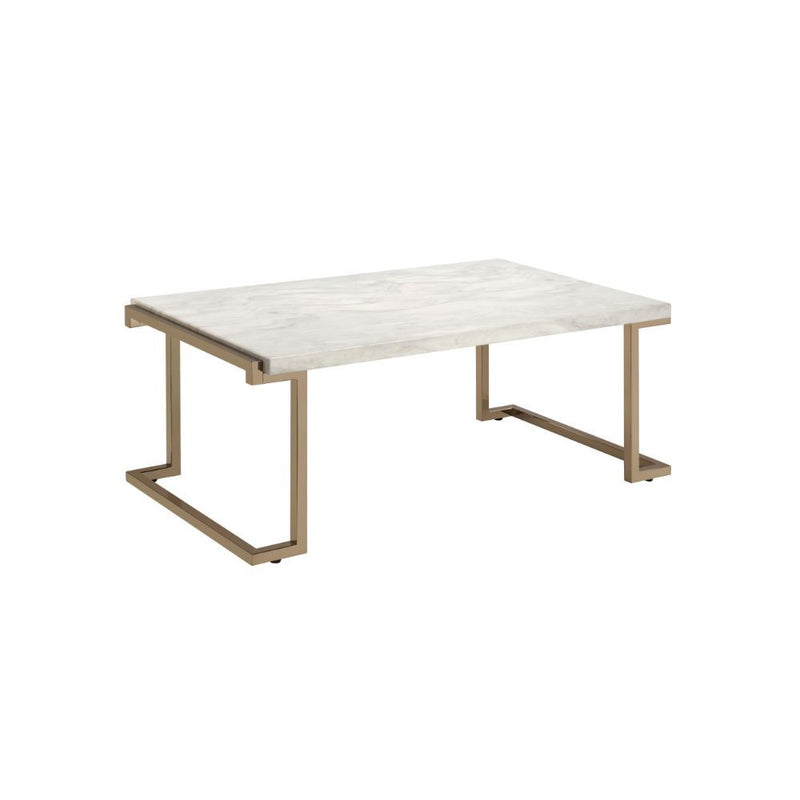 Boice II - Coffee Table - Faux Marble & Champagne