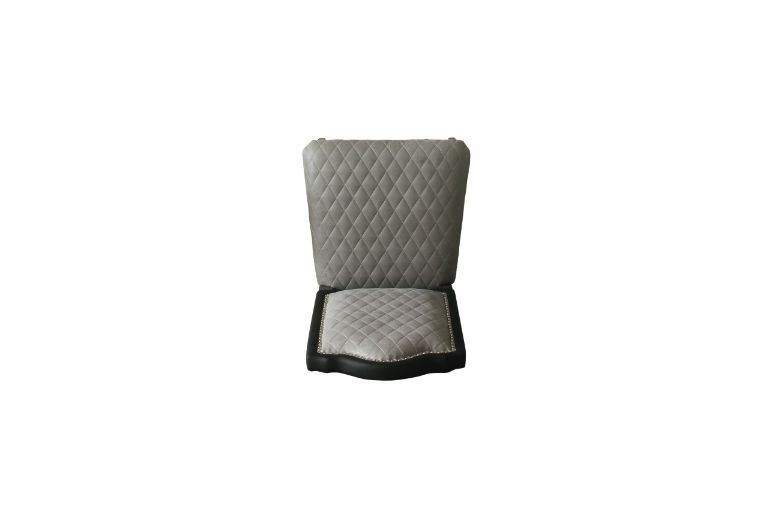 House - Beatrice Side Chair (Set of 2) - Two Tone Gray Fabric & Charcoal Finish