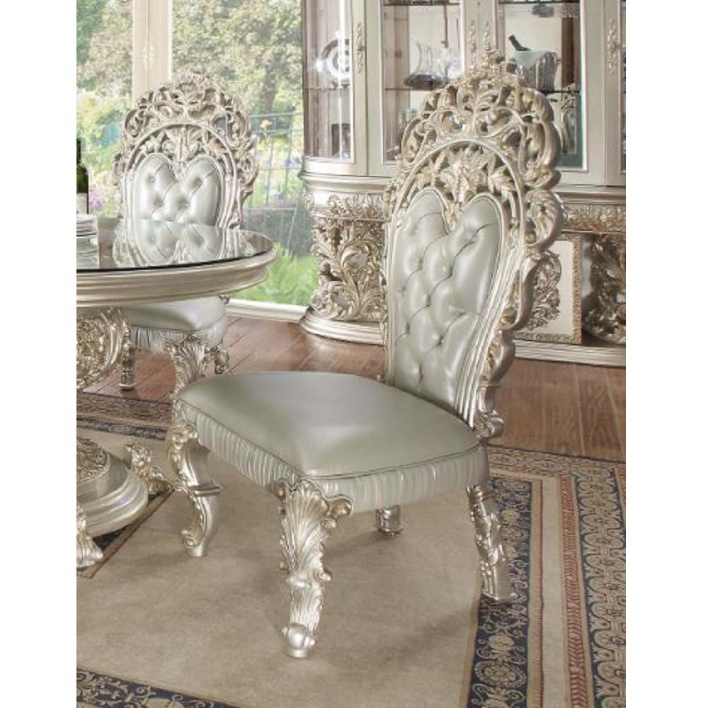 Sandoval - Side Chair (Set of 2) - Beige PU & Champagne Finish