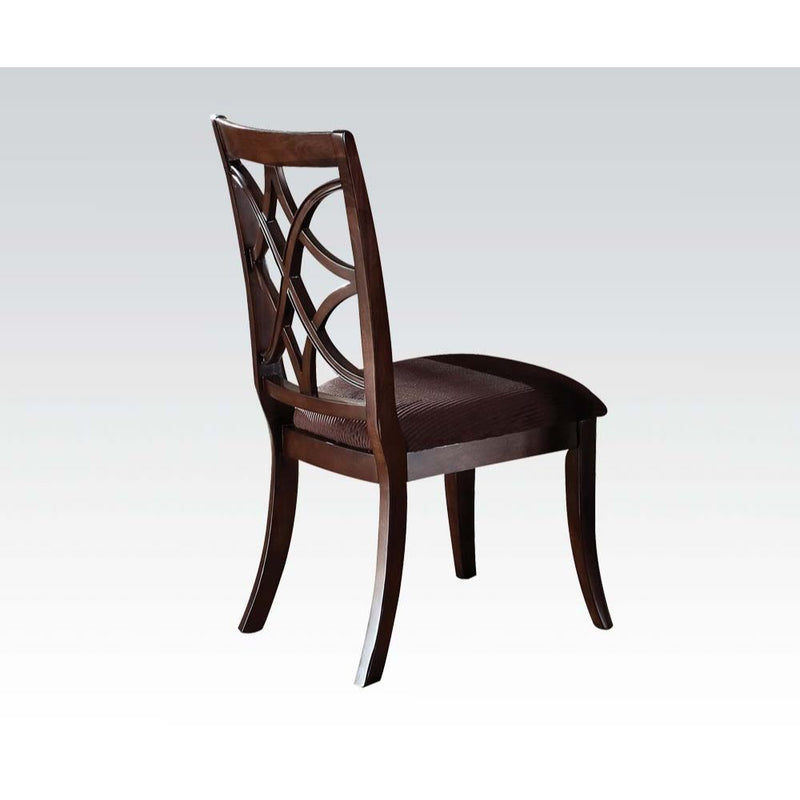 Keenan - Side Chair (Set of 2) - Brown Microfiber & Dark Walnut