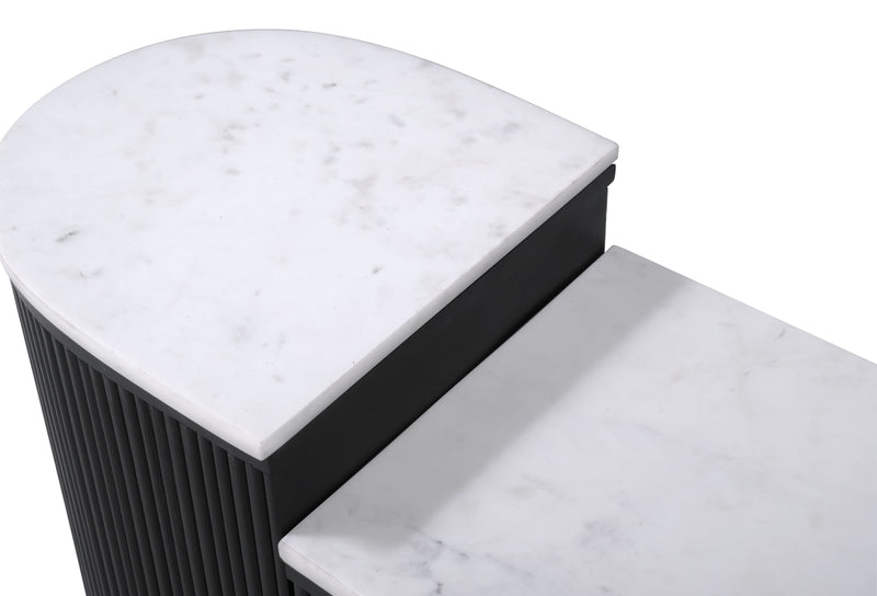 Ormara - Side Table Set - White & Black