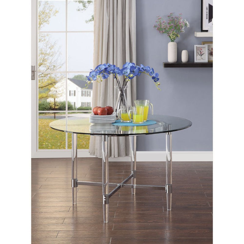 Daire - Dining Table - Chrome & Clear Glass