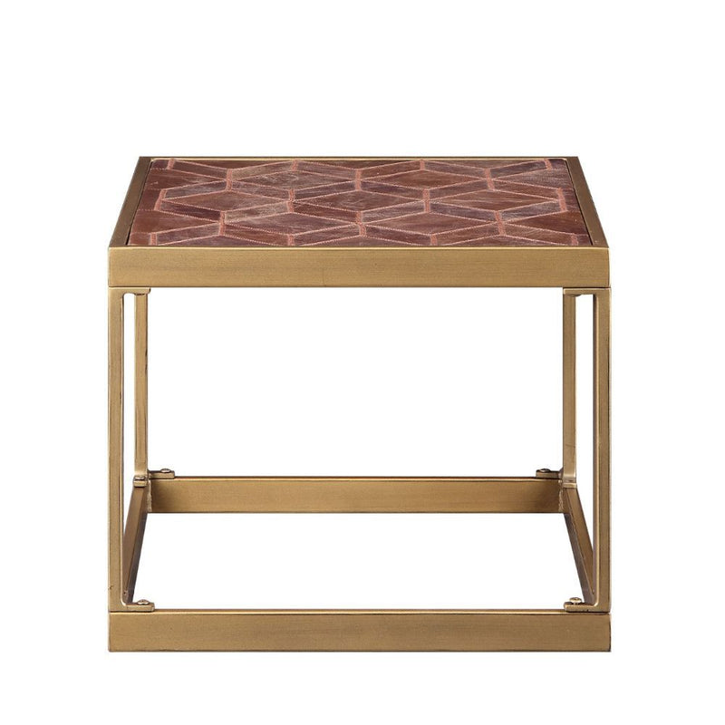 Genevieve - End Table - Retro Brown Top Grain Leather