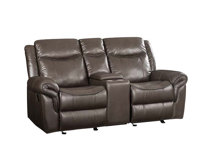 Lydia - Loveseat - Brown Leather Aire