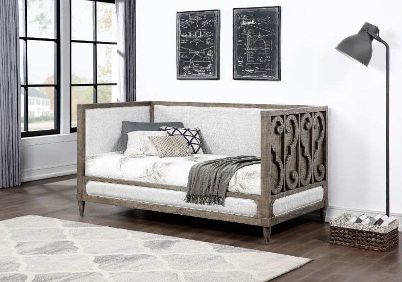 Artesia - Daybed - Tan Fabric & Salvaged Natural Finish