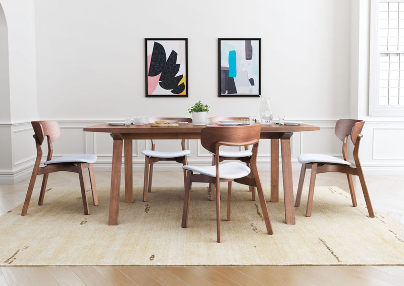 Russell - Dining Chair (Set of 2) - Walnut & Light Gray