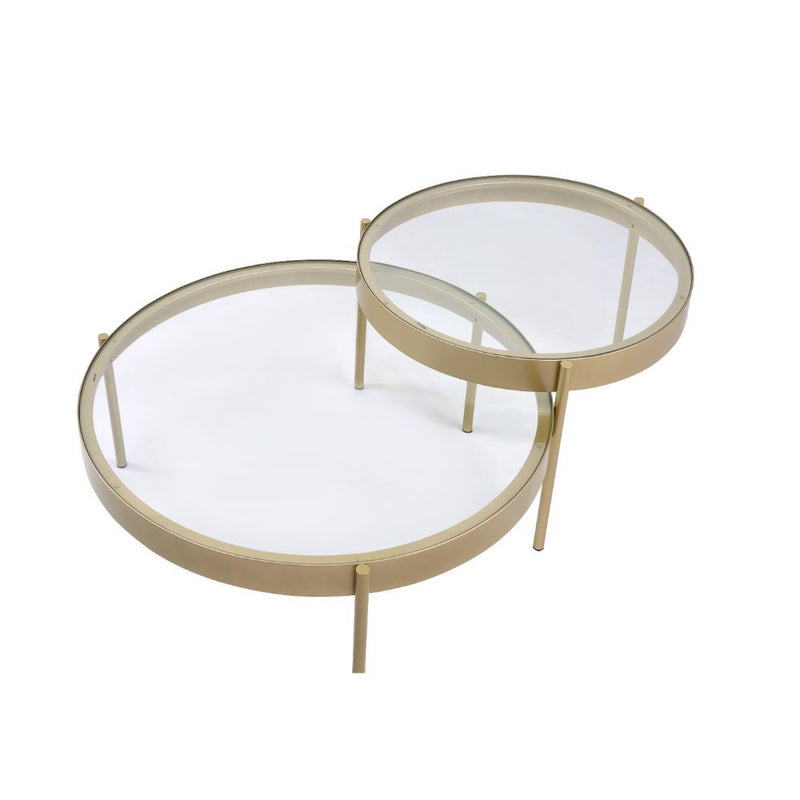 Andover - Coffee Table - Clear Glass & Gold