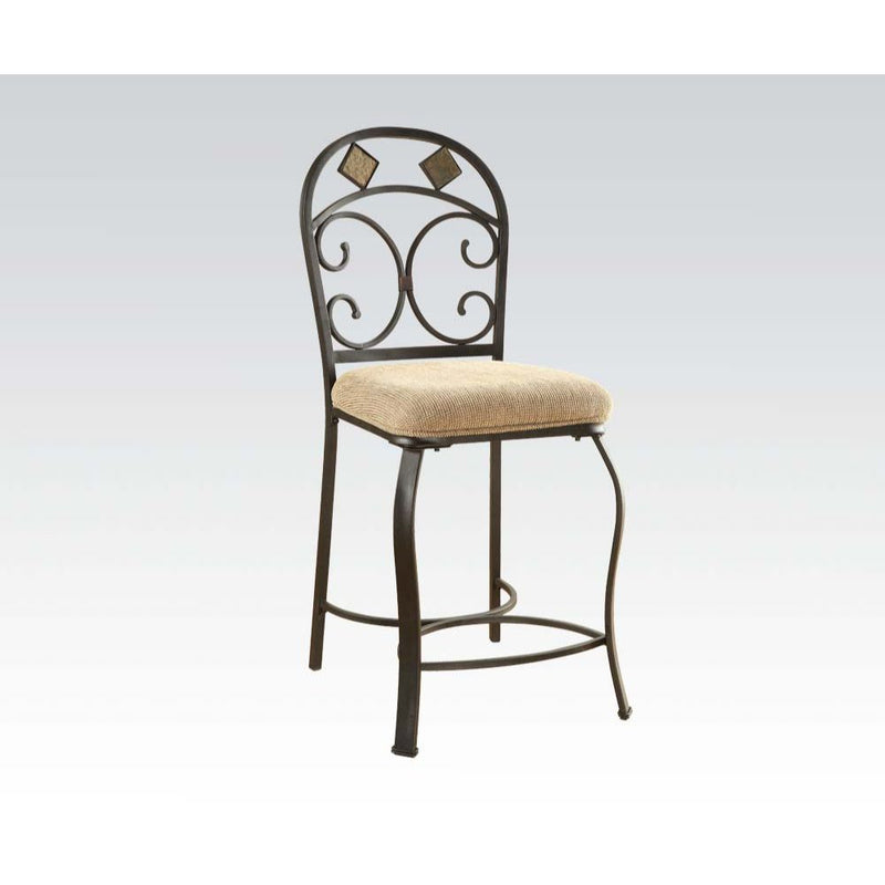 Kiele - Counter Height Chair (Set of 2) - Oak & Antique Black - 42"
