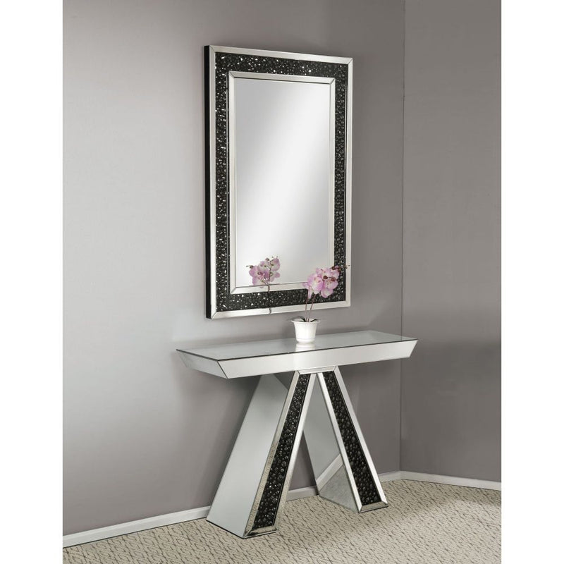 Noor - Accent Table - Mirrored & Faux Gemstones